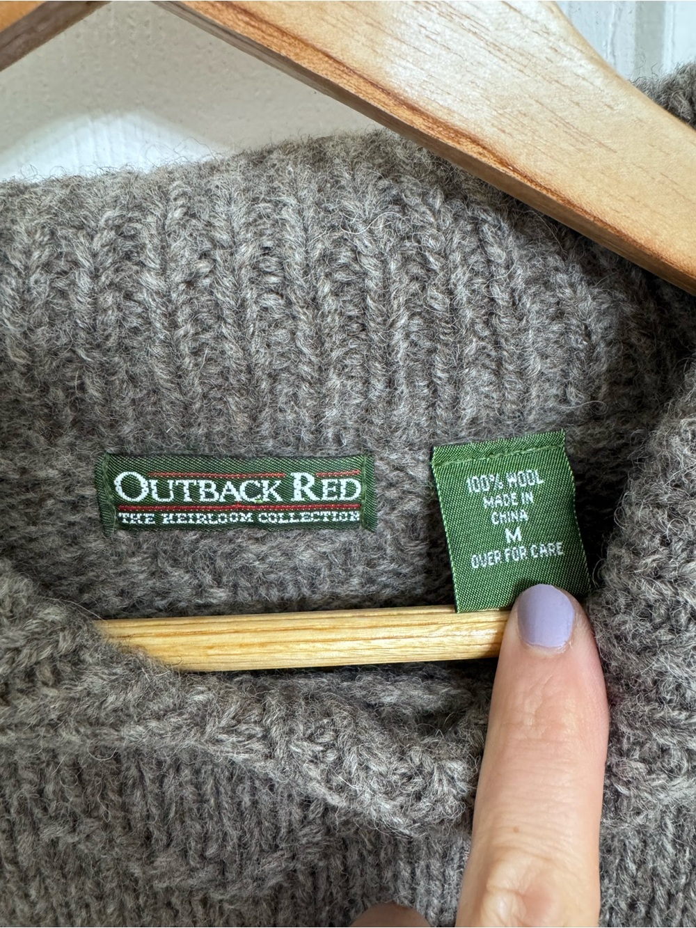 Vintage Outback Red Wool Pheasant Sweater - Picture 3 of 3